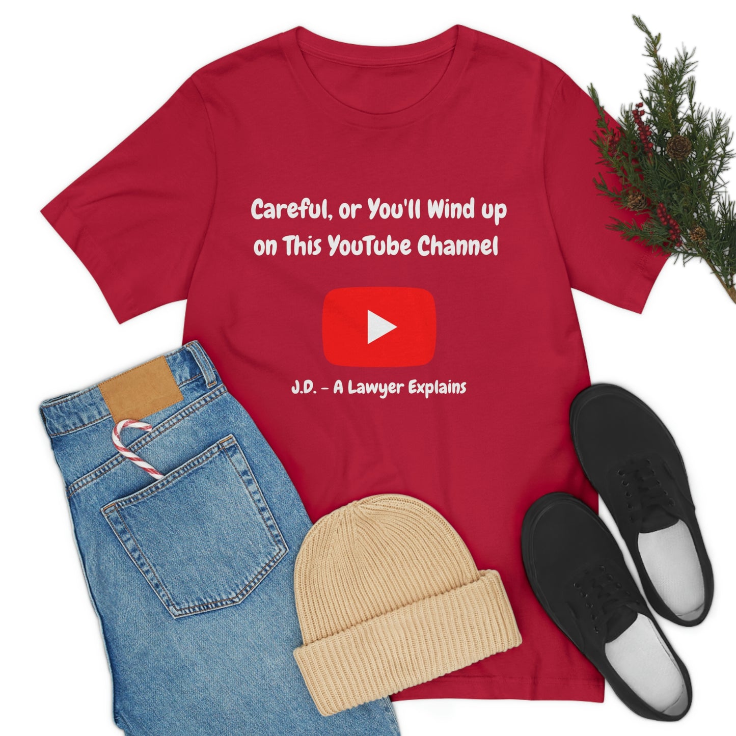 Careful or You'll Wind Up On This YouTube Channel Funny Unisex Jersey Short Sleeve Tee
