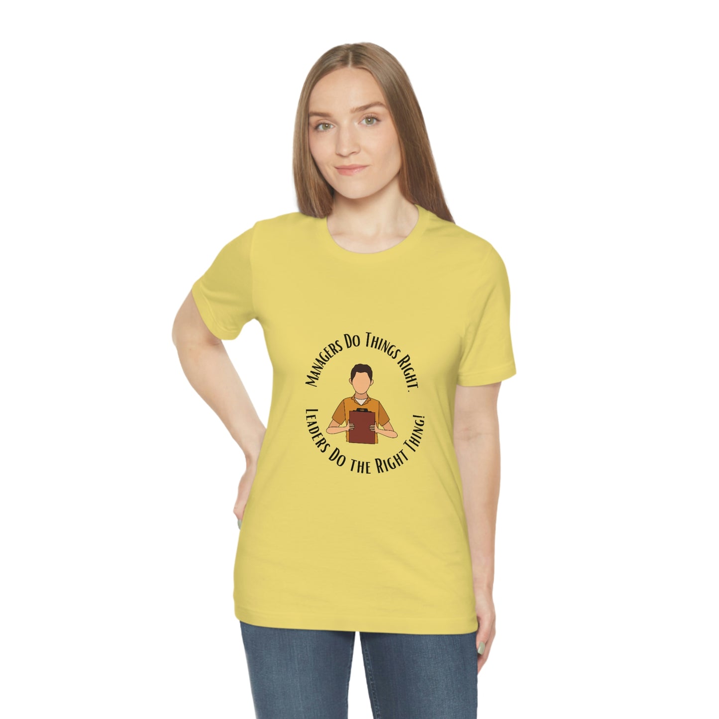 Managers vs. Leaders - Unisex Jersey Short Sleeve Tee