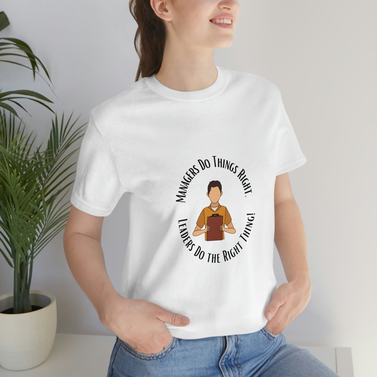 Managers vs. Leaders - Unisex Jersey Short Sleeve Tee