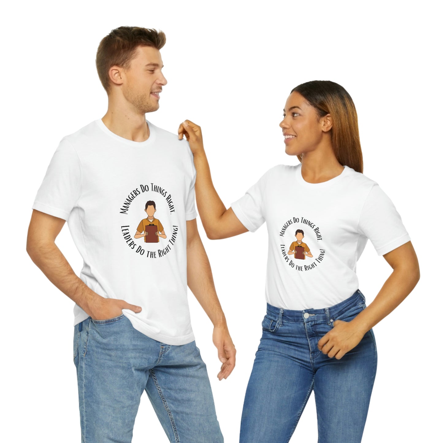 Managers vs. Leaders - Unisex Jersey Short Sleeve Tee