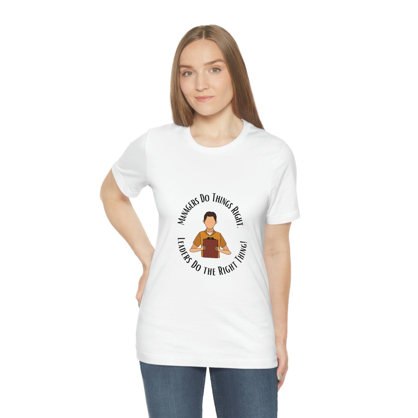 Managers vs. Leaders - Unisex Jersey Short Sleeve Tee