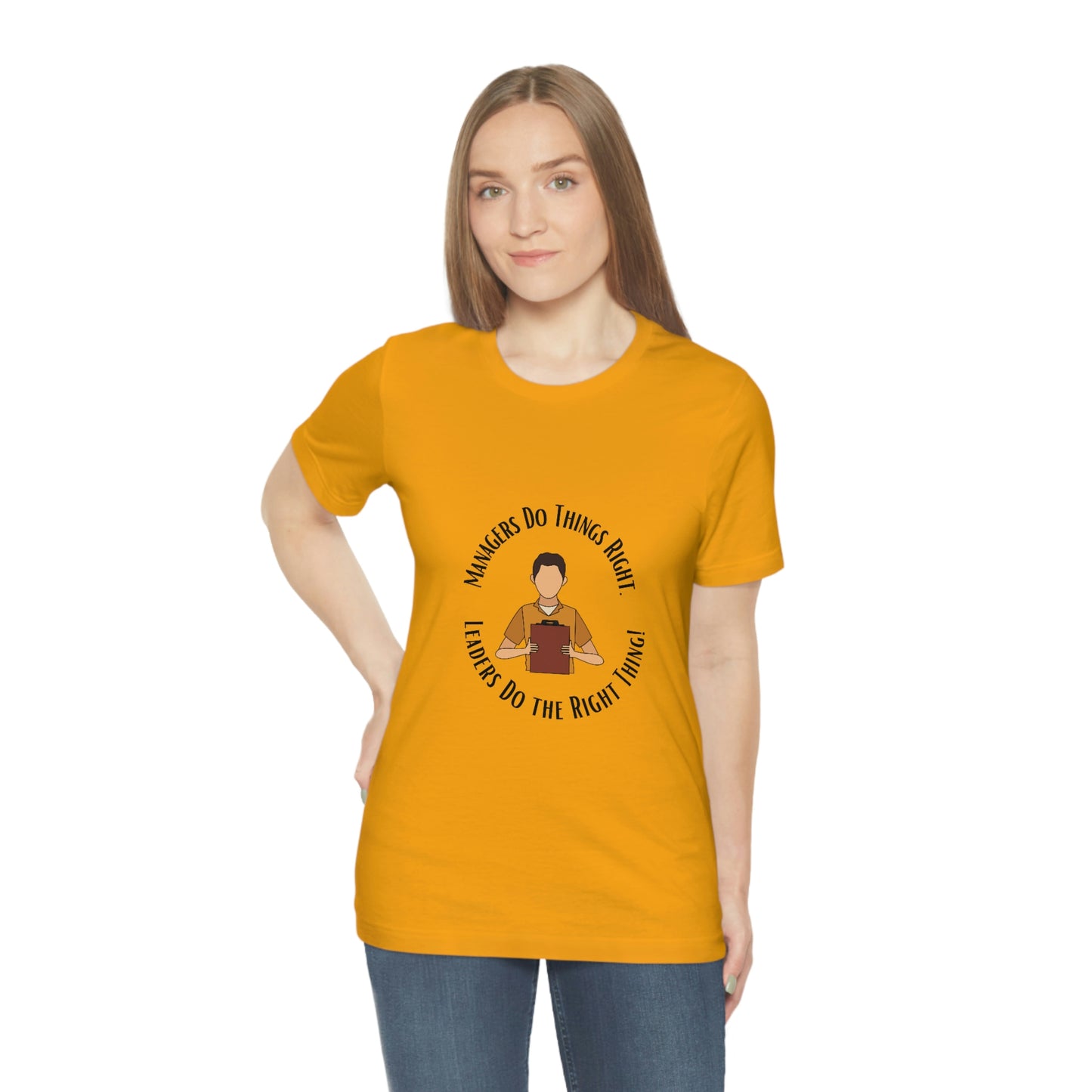 Managers vs. Leaders - Unisex Jersey Short Sleeve Tee