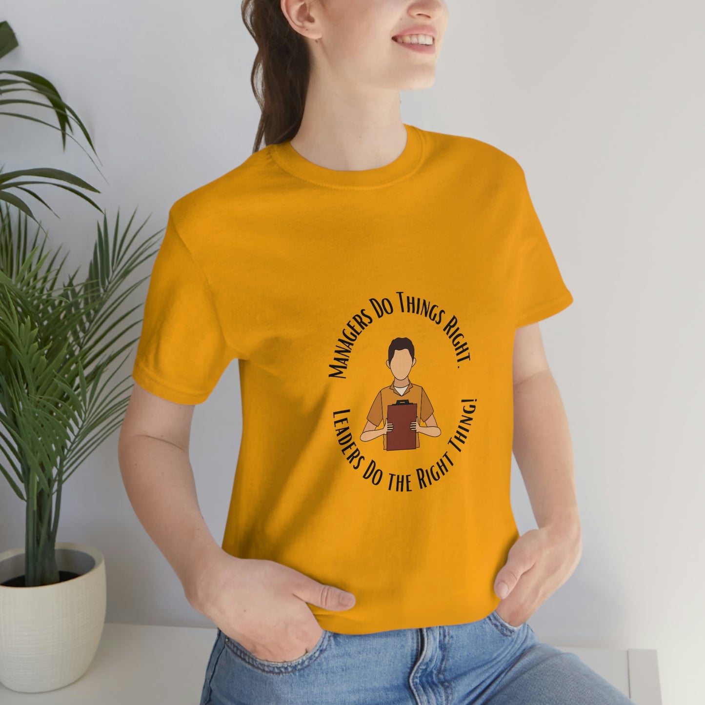 Managers vs. Leaders - Unisex Jersey Short Sleeve Tee