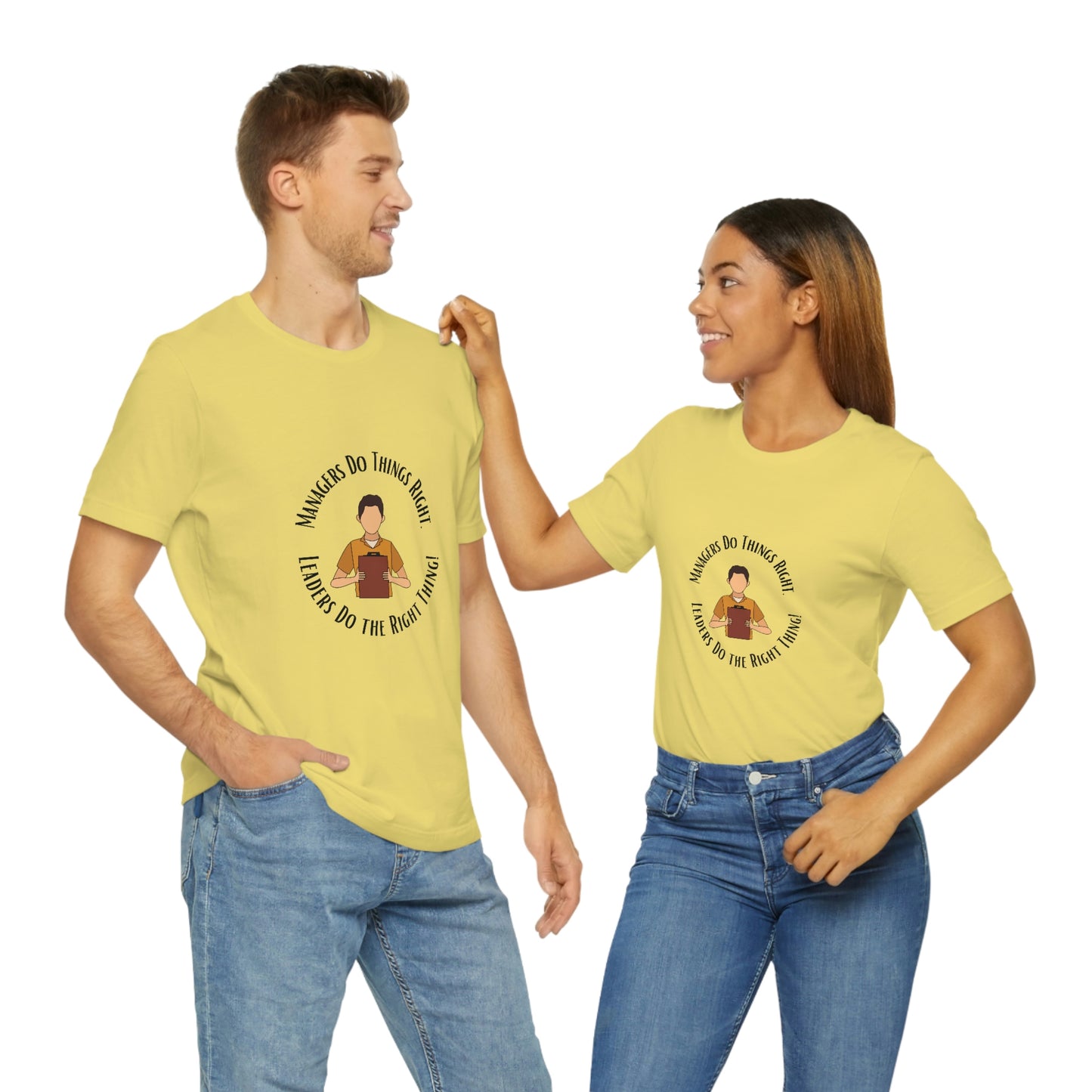 Managers vs. Leaders - Unisex Jersey Short Sleeve Tee